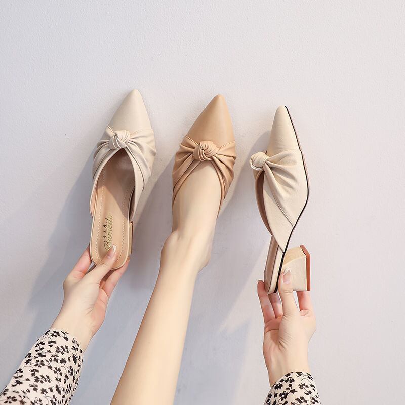 【shoes】2色履きやすい合わせやすい蝶々結び無地サンダル
