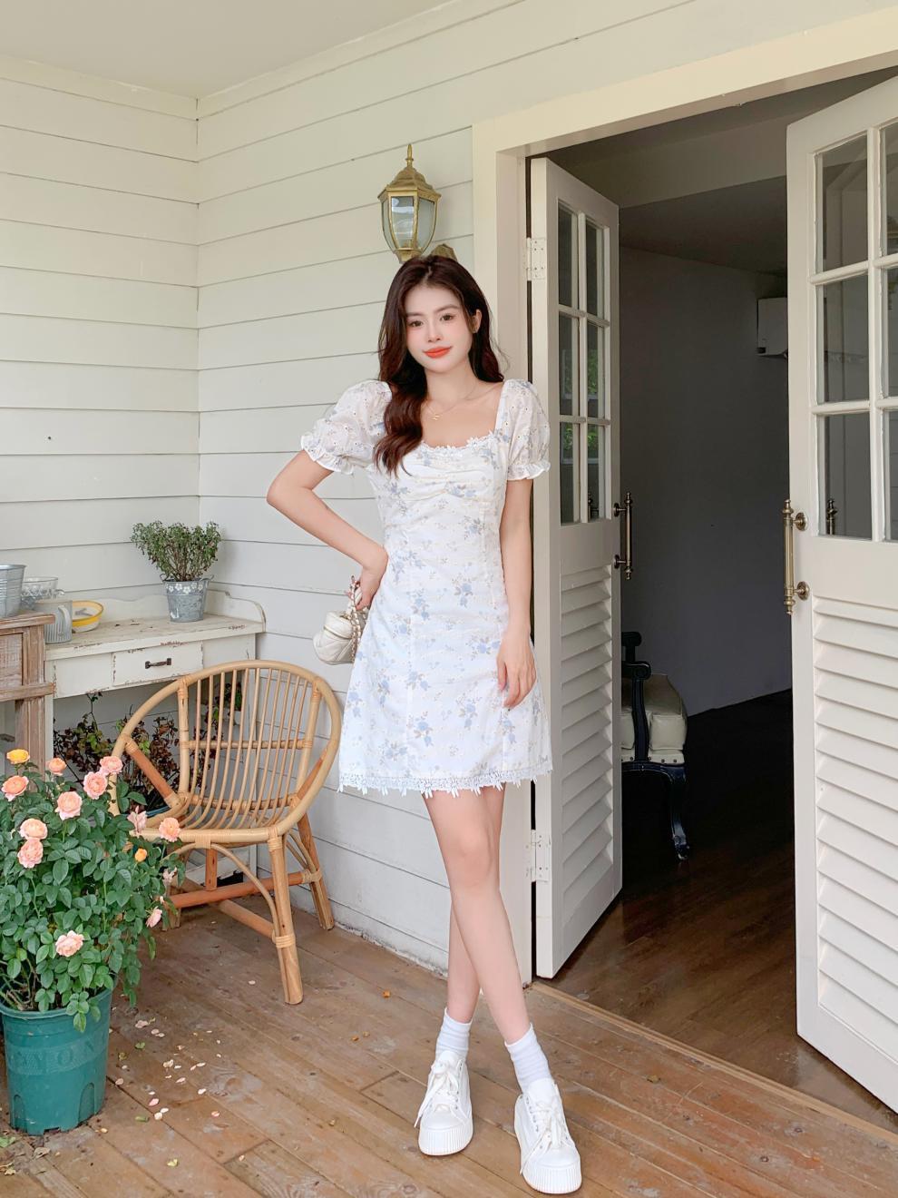 【dress】スクエアネック花柄ワンピース G21517