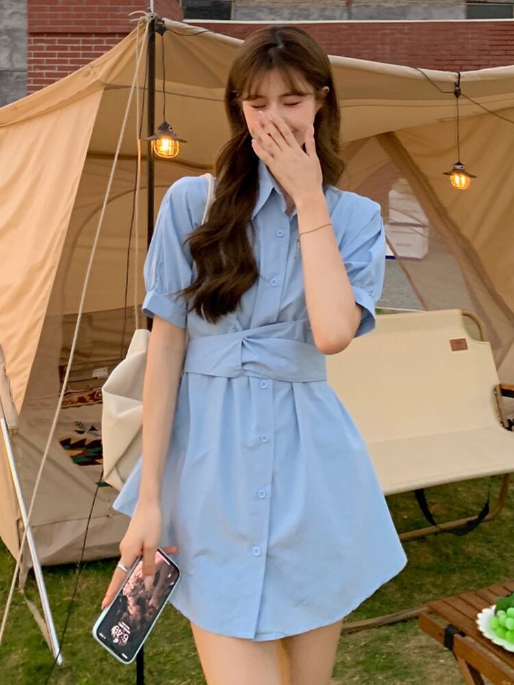 【set】ファッションand清新!気質満点レトロスウィートデザインレディースワンピース2点セット