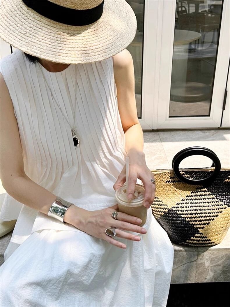 【set】ギャザータンクトップ+スカート2点セットF7439