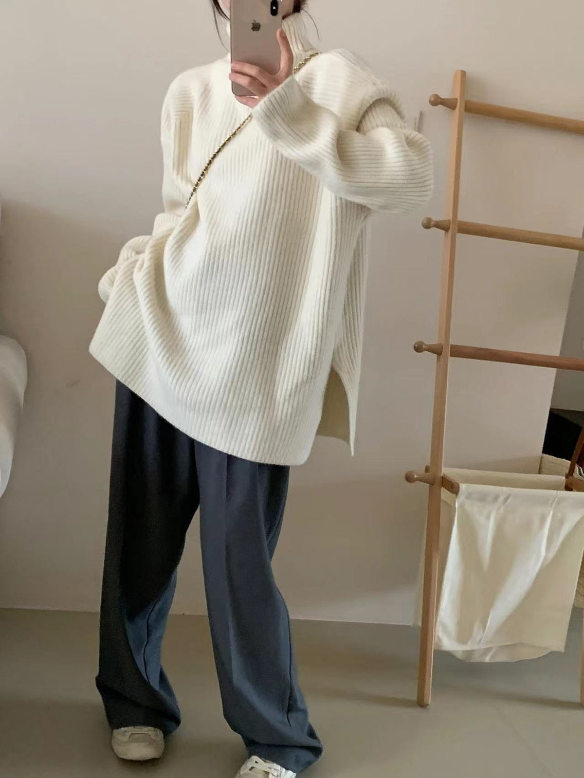 【tops】ハイネックニットセーター M27237