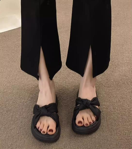 【shoes】2色厚底スリッパF7475