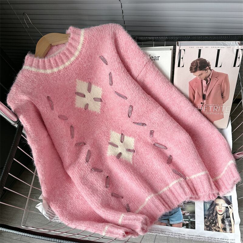 【tops】クルーネックニットセーター M18644