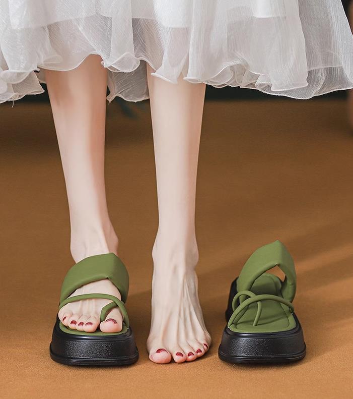 【shoes】3色厚底スリッパF7496