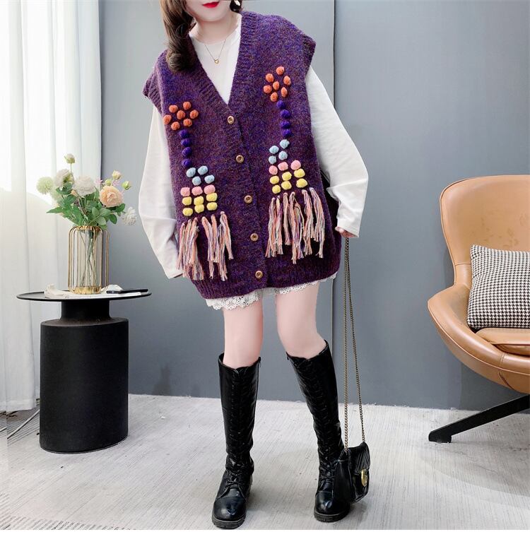 【tops】Vネックニットベスト M28703