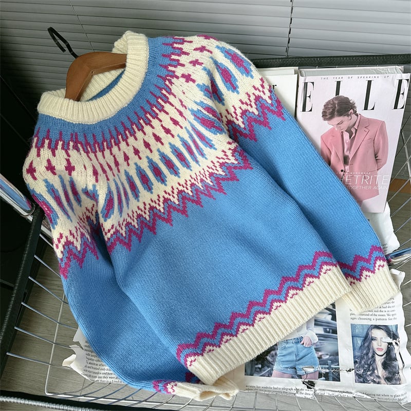 【tops】ジャカードニットセーター M28285