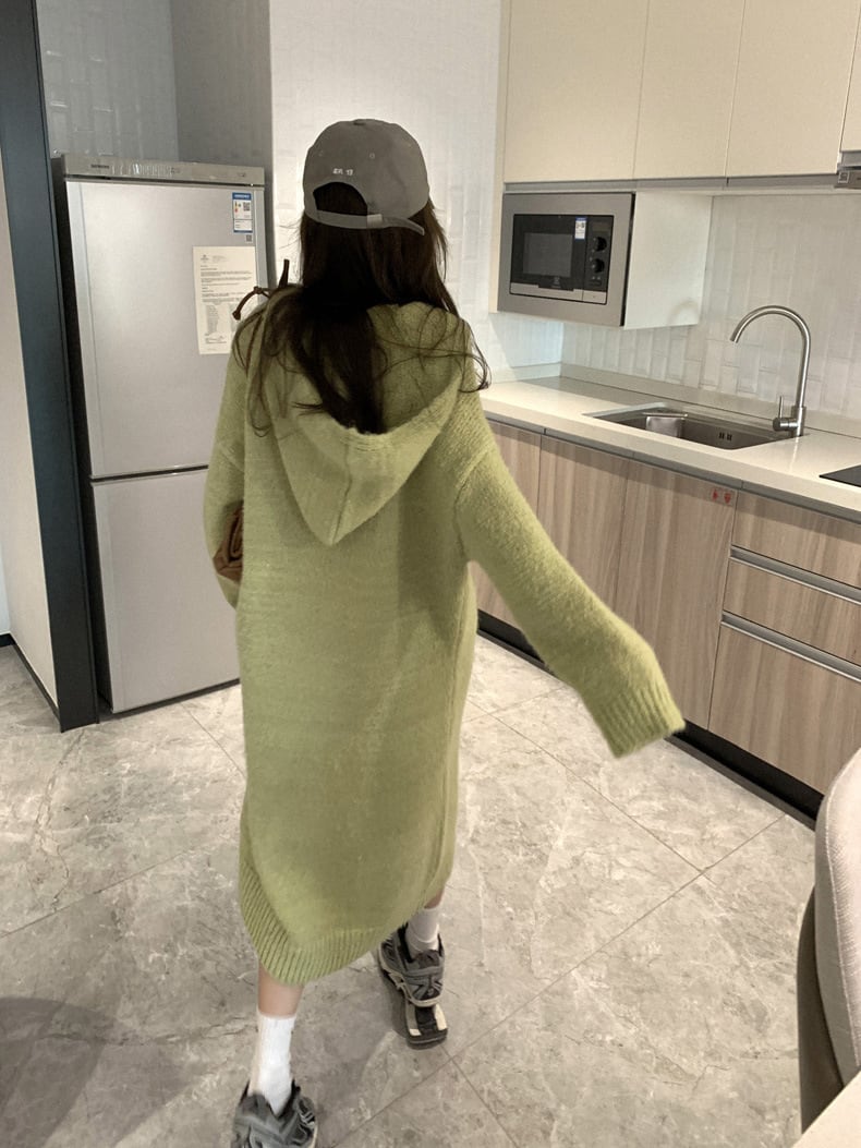 【dress】フード付きニットワンピース M26317