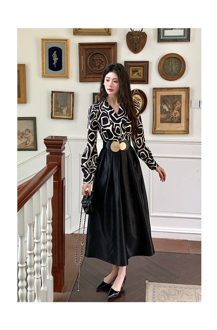 【dress】OL、通勤切り替えシャツワンピース M29614