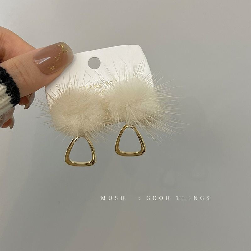 【小物】ファーピアスアクセサリーF8143