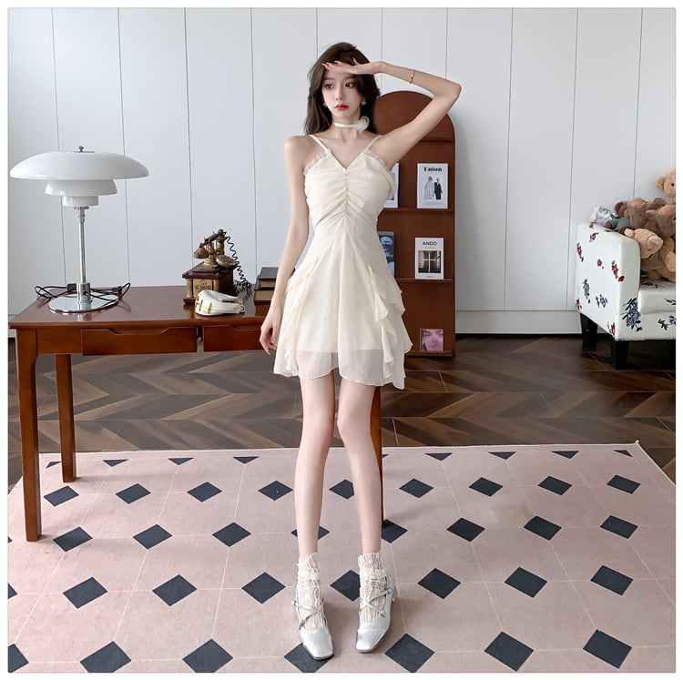 【dress】ホルターネックフリルワンピース M30173