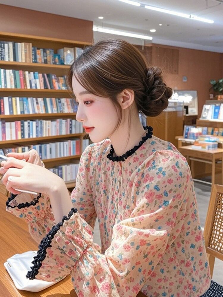 【tops】花柄ブラウス M30094
