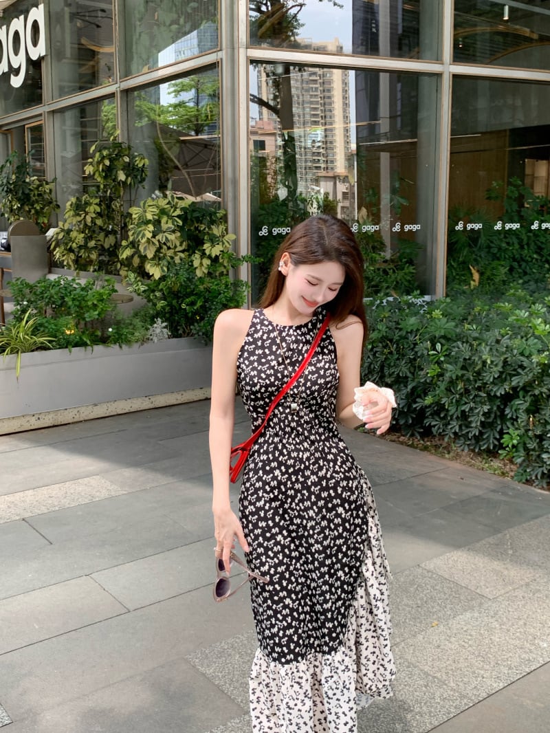 【dress】切り替え花柄ワンピース M24343