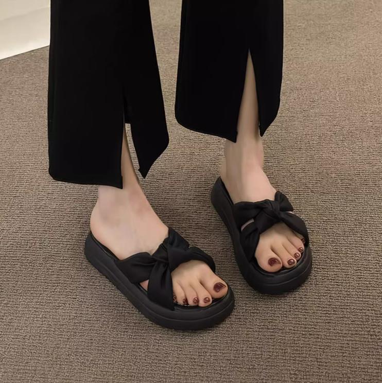 【shoes】2色厚底スリッパF7475