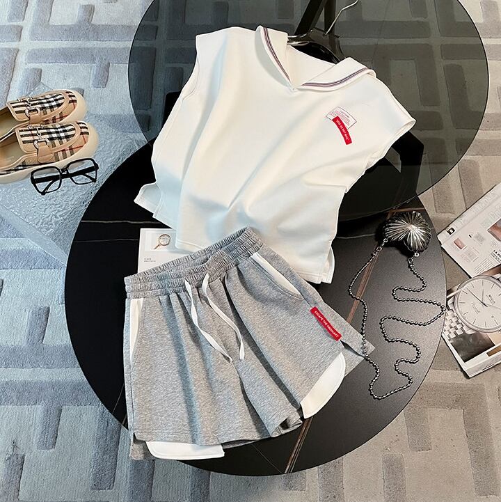 【set】トップス+ショートパンツ2点セットG20163