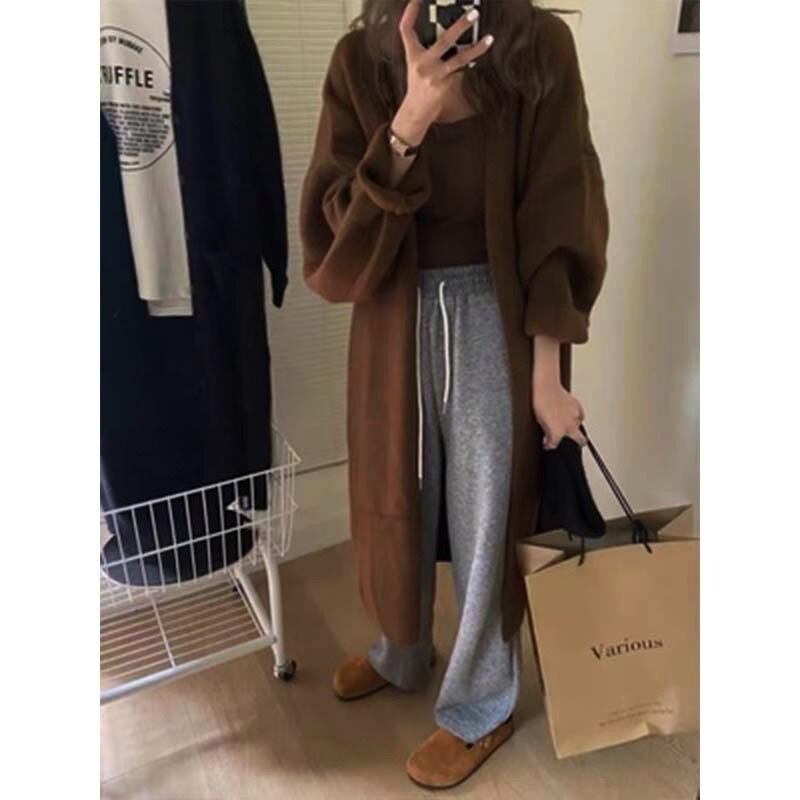 【outer】ロング丈無地ニットカーデ M18059