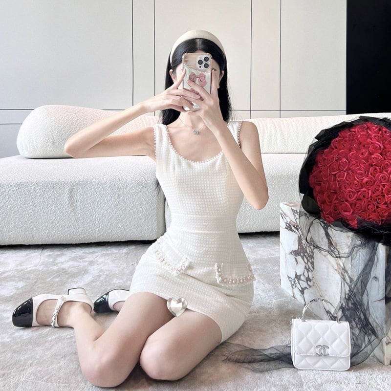 【dress】ビーズノースリーブワンピース G20333
