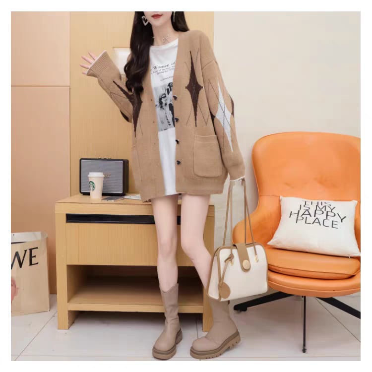 【outer】Vネックニットカーデ M28166