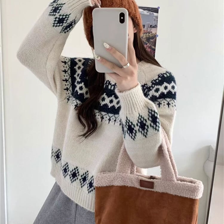 【tops】クルーネックニットセーター M27382