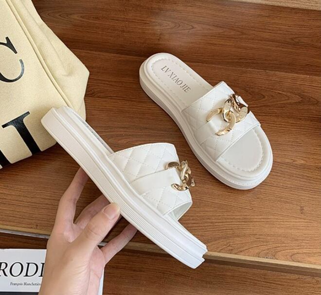 【shoes】絶対流行2色INS風超人気履きやすいキレー目韓国ファションサンダルスリッパF2367