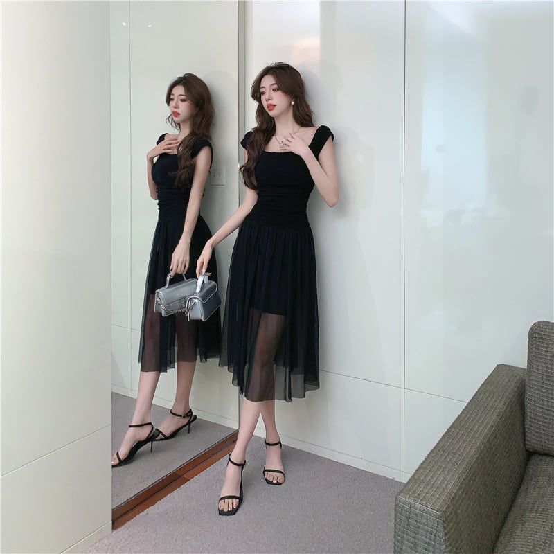 【dress】スクエアネックキャミワンピース G20930