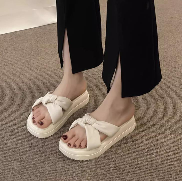 【shoes】2色厚底スリッパF7475