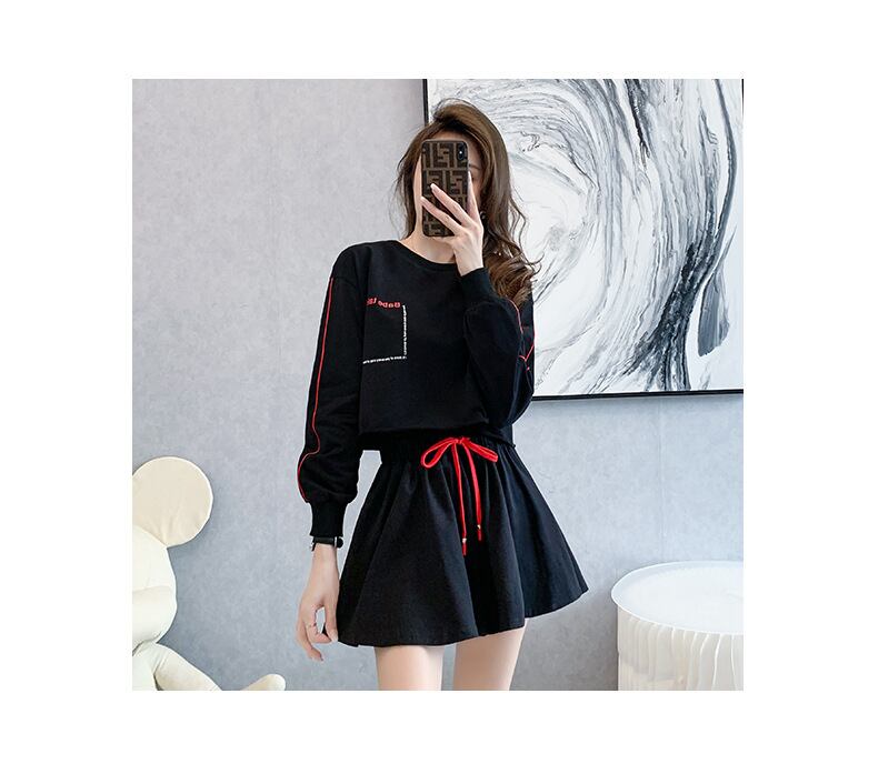 【set】ファッション気質満点ラウンドネックトップス+ショートパンツ2点セット G1695