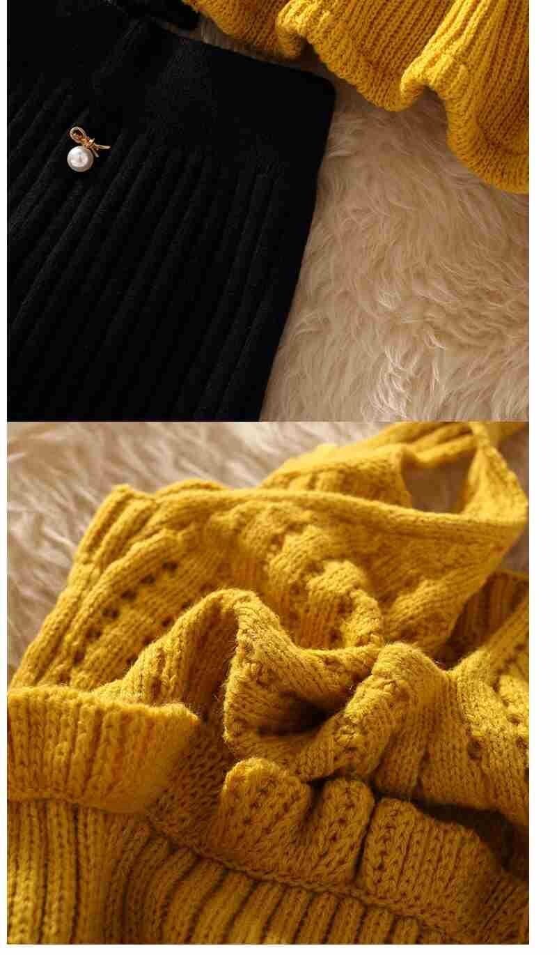 【set】セーター+ベスト+スカート通勤日常3点セットF0875