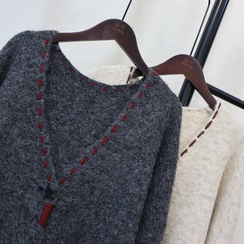 【outer】Vネックニットカーデ M25377