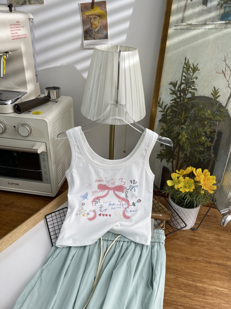【tops】プリントキャミソール　M24119