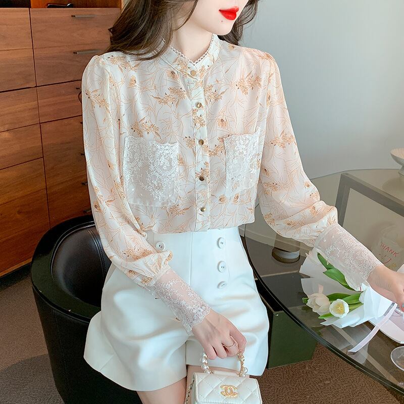 【tops】花柄シャツトップス　M18566