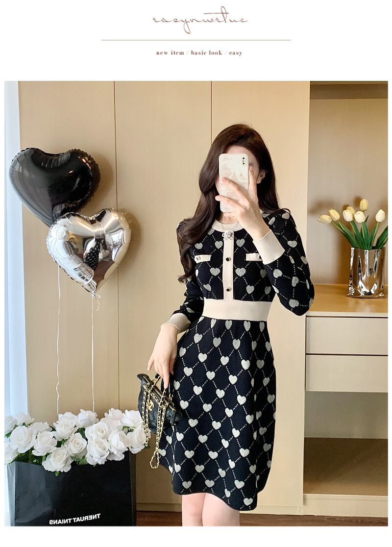 【dress】ジャカードニットワンピース　M28358