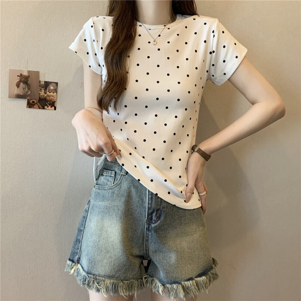 【tops】ドット柄TシャツG20723