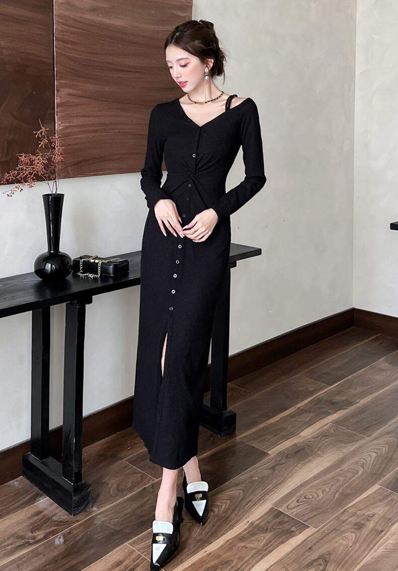 【dress】ニットワンピース Q7042