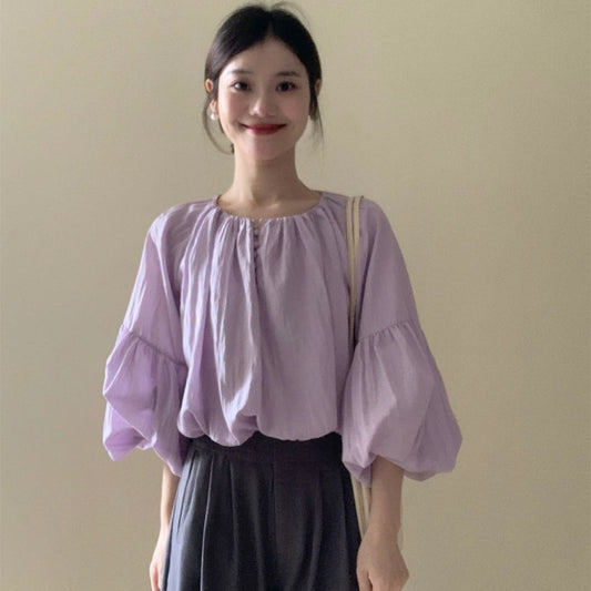 【tops】フランス風長袖ブラウスG21560