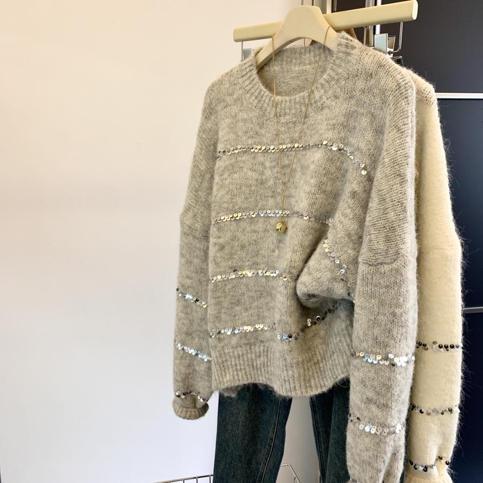 【tops】スパンコールニットセーター　M29252