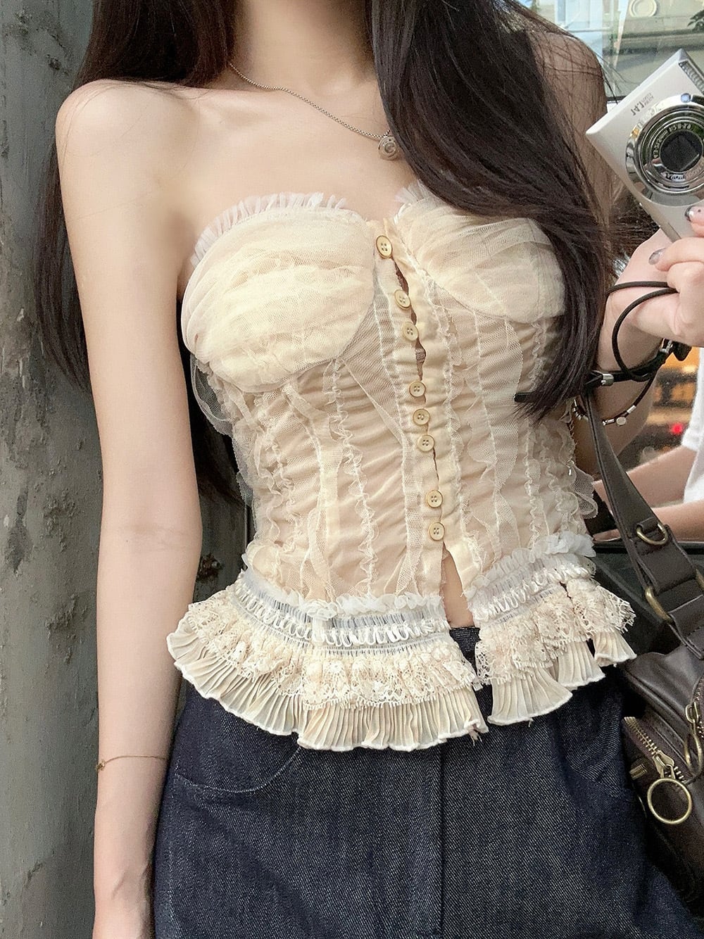 【tops】レースベアトップ　M24808