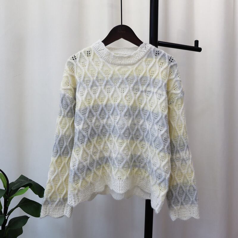 【tops】クルーネックニットセーター　M18525