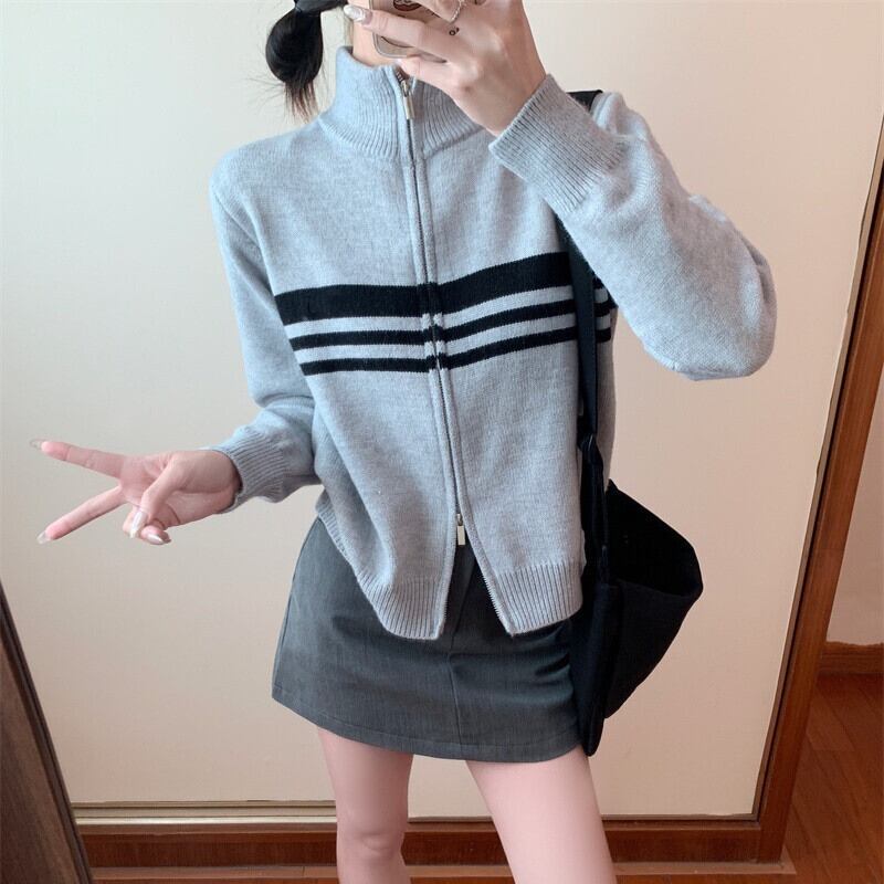 【outer】ファスナーニットカーデ　M27332