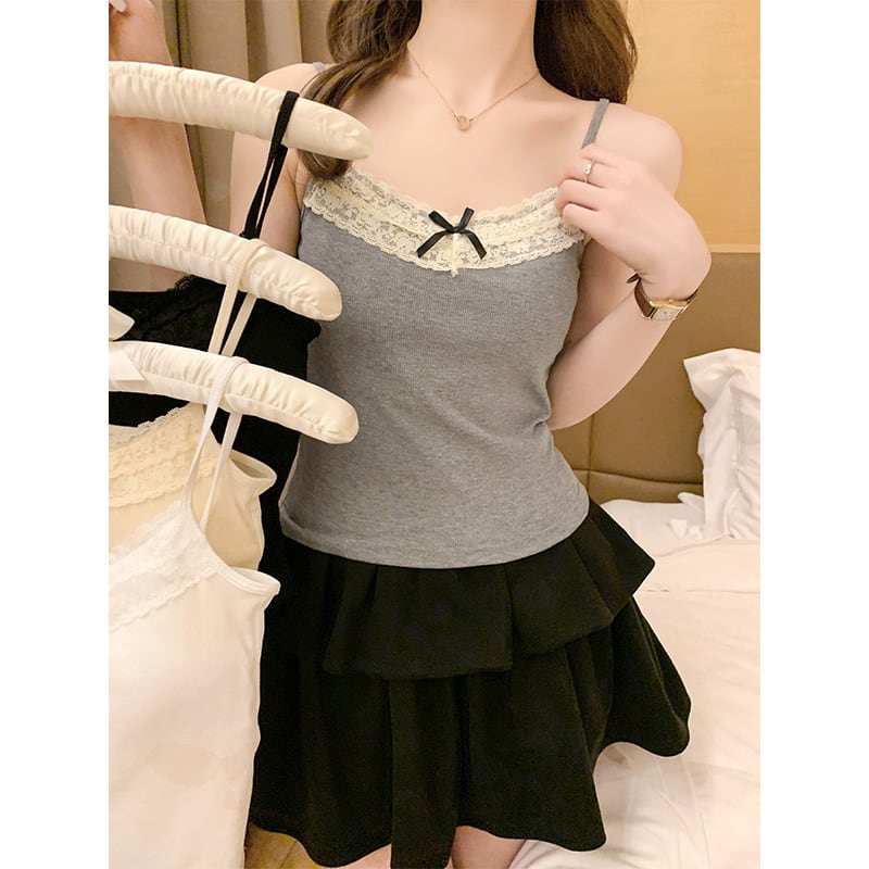 【tops】レースキャミソール　M25125