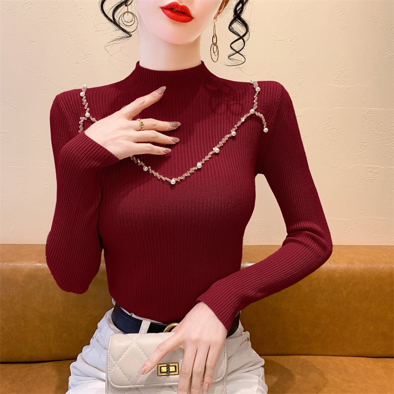 【tops】パールニットトップス　M27695