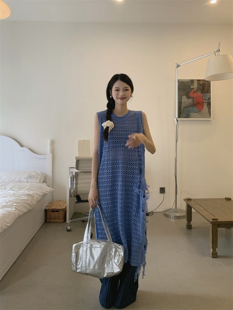 【dress】カットワークフリンジワンピース　M24756