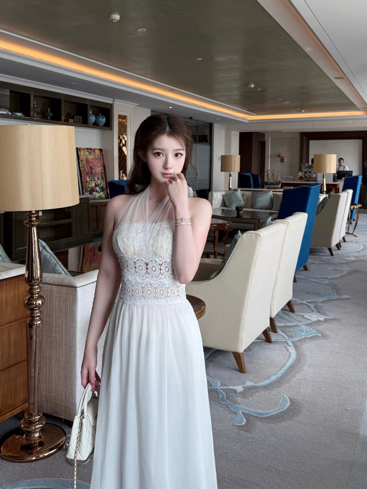 【dress】3WAYレースドッキングロングワンピース N3588