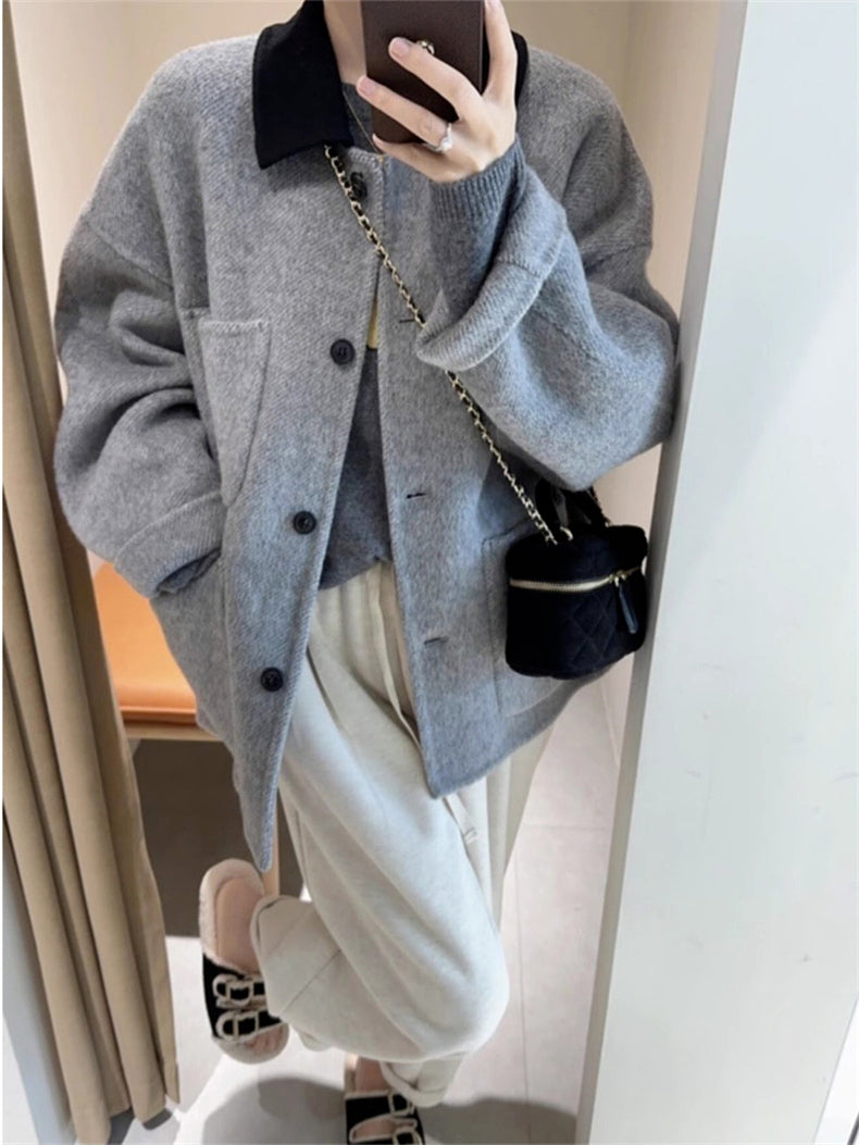 【outer】秋冬ラシャ生地コートアウターG24036