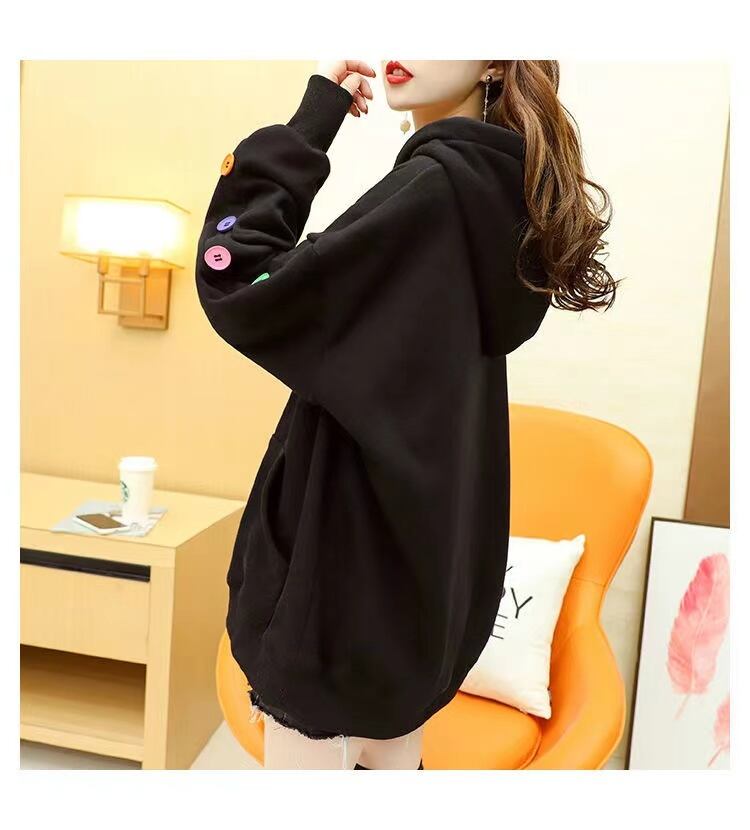 【tops】数量限定秋冬新作配色ラウンドネック長袖厚手3色裏起毛着回し配色パーカーF1335