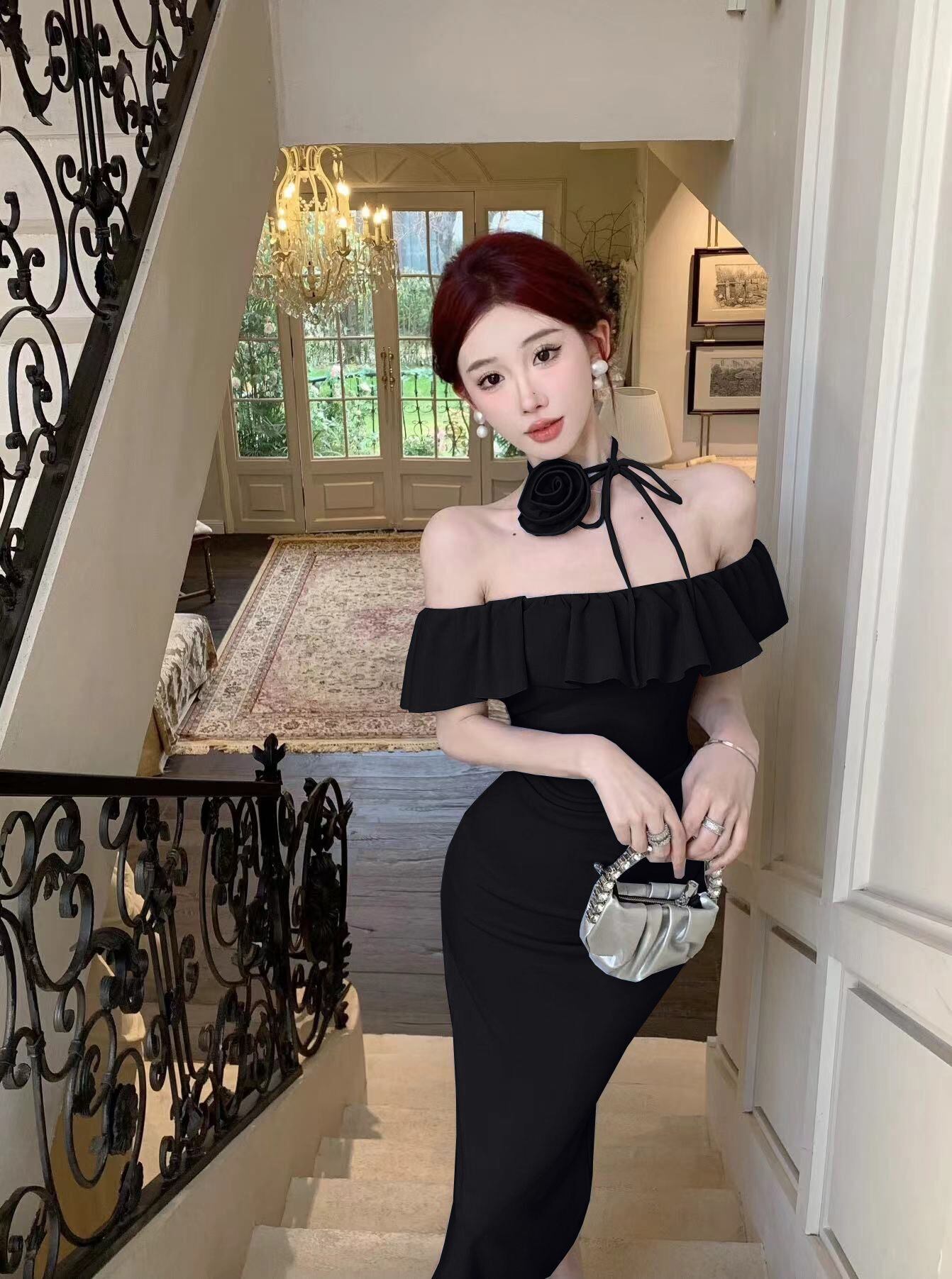 【dress】オフショルダーフリルワンピース G21120