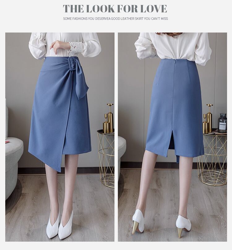 【bottoms】エレガント無地気質満点レディースファッションスリット不規則Aライン