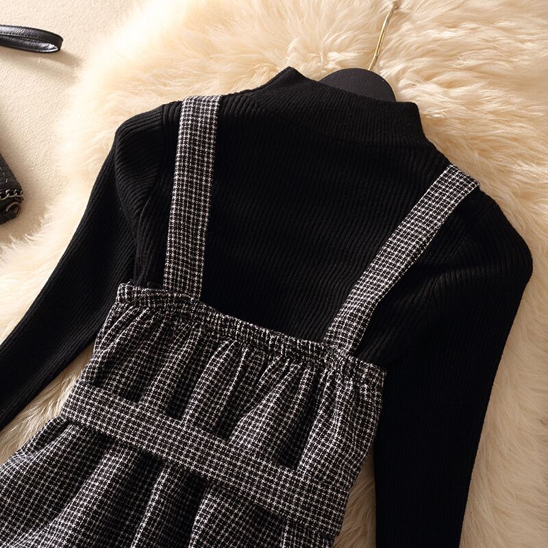 【set】秋冬新作!気質満点レトロニットトップス+ベスト+スカートオシャレ3点セット G2879