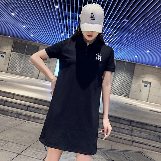 【dress】POLOネック半袖ワンピースF7712