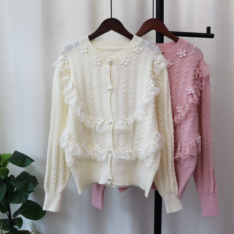 【outer】チュールニットカーデ　M26030