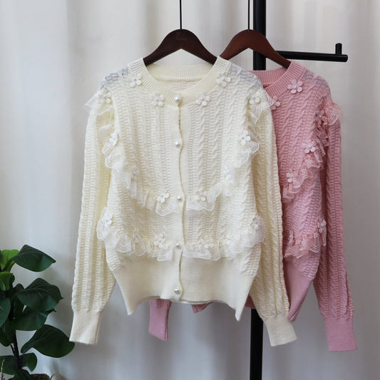 【outer】チュールニットカーデ　M26030